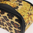 Gianni Versace Vanity Cosmetic Pouch PVC Leather Yellow Gold Auth BA5833-11