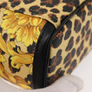 Gianni Versace Vanity Cosmetic Pouch PVC Leather Yellow Gold Auth BA5833-12