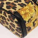 Gianni Versace Vanity Cosmetic Pouch PVC Leather Yellow Gold Auth BA5833-13