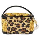 Gianni Versace Vanity Cosmetic Pouch PVC Leather Yellow Gold Auth BA5833-3