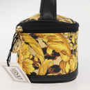 Gianni Versace Vanity Cosmetic Pouch PVC Leather Yellow Gold Auth BA5833-5