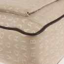 BVLGARI Logo Mania Tote Bag Canvas Beige Silver Auth BA5834-9