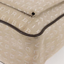 BVLGARI Logo Mania Tote Bag Canvas Beige Silver Auth BA5834-14