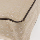 BVLGARI Logo Mania Tote Bag Canvas Beige Silver Auth BA5834-15