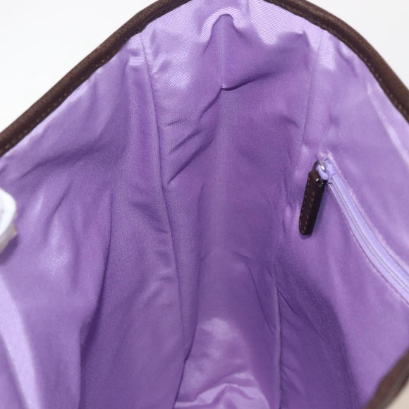 BVLGARI Logo Mania Tote Bag Canvas Beige Silver Auth BA5834