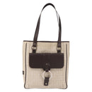BVLGARI Logo Mania Tote Bag Canvas Beige Silver Auth BA5834-13