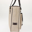 BVLGARI Logo Mania Tote Bag Canvas Beige Silver Auth BA5834-4
