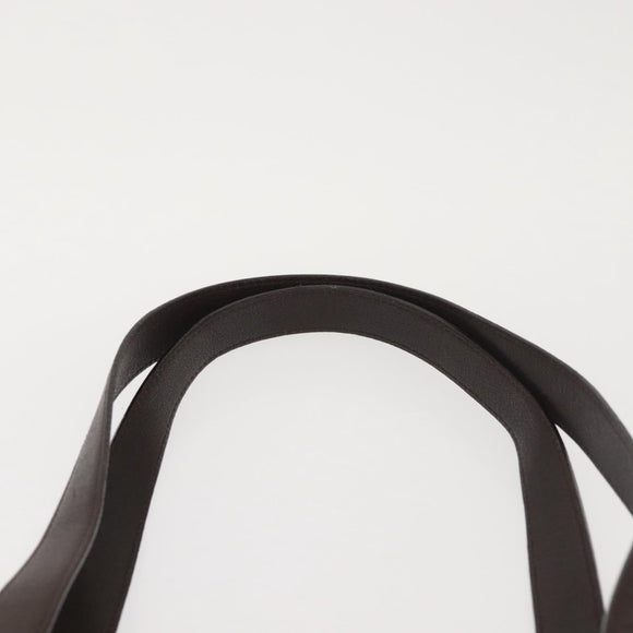 BVLGARI Logo Mania Tote Bag Canvas Beige Silver Auth BA5834