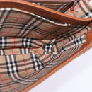 Burberrys Shoulder Bag Leather Brown Gold Auth BA5835-17