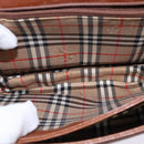 Burberrys Shoulder Bag Leather Brown Gold Auth BA5835-19