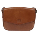Burberrys Shoulder Bag Leather Brown Gold Auth BA5835-2