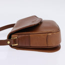 Burberrys Shoulder Bag Leather Brown Gold Auth BA5835-4