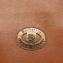 Burberrys Tote Bag Leather Brown Gold Auth BA5836-10