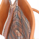 Burberrys Tote Bag Leather Brown Gold Auth BA5836-21