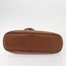 Burberrys Tote Bag Leather Brown Gold Auth BA5836-5