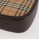 Burberrys Nova Check Shoulder Bag Canvas Beige Gold Auth BA5837-9