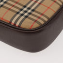 Burberrys Nova Check Shoulder Bag Canvas Beige Gold Auth BA5837-16