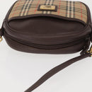 Burberrys Nova Check Shoulder Bag Canvas Beige Gold Auth BA5837-6