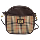 Burberrys Nova Check Shoulder Bag Canvas Beige Gold Auth BA5838-13