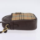 Burberrys Nova Check Shoulder Bag Canvas Beige Gold Auth BA5838-3