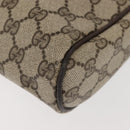 GUCCI GG Supreme Web Sherry Line Clutch Bag PVC Beige Red Auth BA5839-11