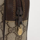 GUCCI GG Supreme Web Sherry Line Clutch Bag PVC Beige Red Auth BA5839-12