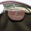 GUCCI GG Supreme Web Sherry Line Clutch Bag PVC Beige Red Auth BA5839-13