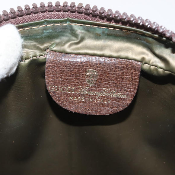 GUCCI GG Supreme Web Sherry Line Clutch Bag PVC Beige Red Auth BA5839