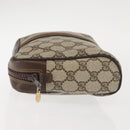 GUCCI GG Supreme Web Sherry Line Clutch Bag PVC Beige Red Auth BA5839-5