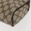 GUCCI GG Supreme Web Sherry Line Clutch Bag PVC Beige Red Auth BA5839-9