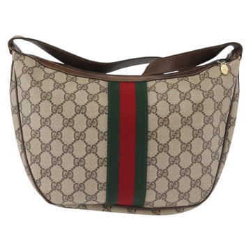 GUCCI GG Supreme Web Sherry Line Bag PVC Beige Gold 29 001 3840 Auth BA5840 - 0