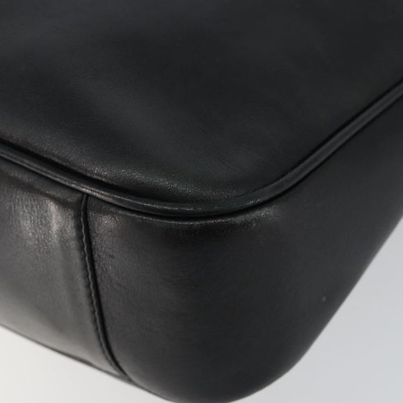 GUCCI Bamboo Hand Bag Leather 2way Black Gold 001 1638 Auth BA5841