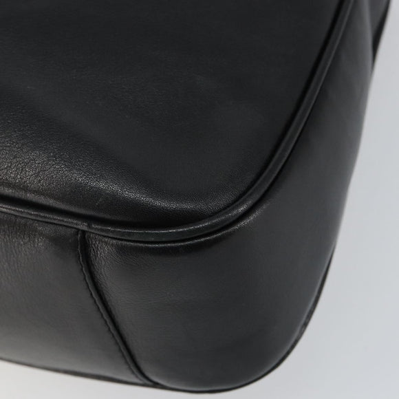 GUCCI Bamboo Hand Bag Leather 2way Black Gold 001 1638 Auth BA5841