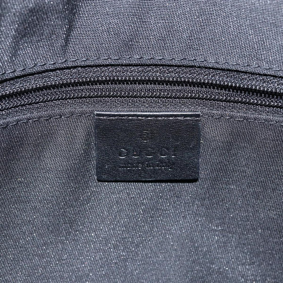 GUCCI Bamboo Hand Bag Leather 2way Black Gold 001 1638 Auth BA5841