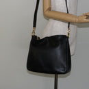 GUCCI Bamboo Hand Bag Leather 2way Black Gold 001 1638 Auth BA5841-22