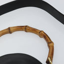 GUCCI Bamboo Hand Bag Leather 2way Black Gold 001 1638 Auth BA5841-8