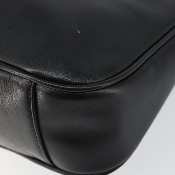 GUCCI Bamboo Hand Bag Leather 2way Black Gold 001 1638 Auth BA5842