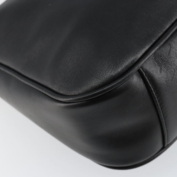 GUCCI Bamboo Hand Bag Leather 2way Black Gold 001 1638 Auth BA5842