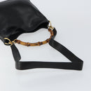 GUCCI Bamboo Hand Bag Leather 2way Black Gold 001 1638 Auth BA5842-9