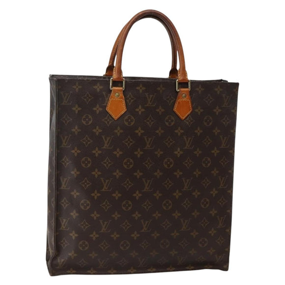 LOUIS VUITTON Monogram Sac Plat Hand Bag M51140 LV Auth BA5844
