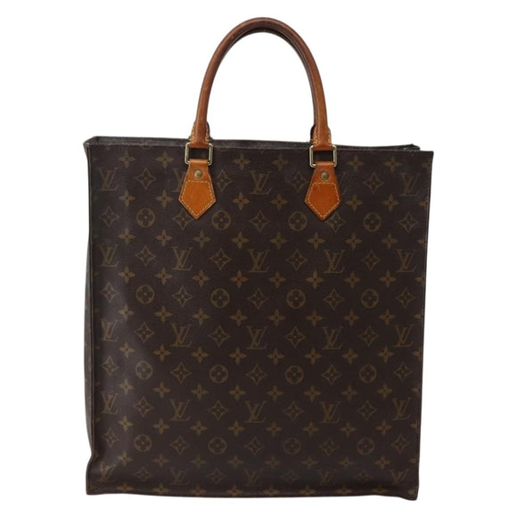 LOUIS VUITTON Monogram Sac Plat Hand Bag M51140 LV Auth BA5844