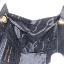 Salvatore Ferragamo Vala Hand Bag Embossed Leather Black Gold Auth BA5845-17