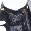 Salvatore Ferragamo Vala Hand Bag Embossed Leather Black Gold Auth BA5845-18