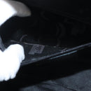 Salvatore Ferragamo Vala Hand Bag Embossed Leather Black Gold Auth BA5845-19