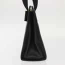 Salvatore Ferragamo Vala Hand Bag Embossed Leather Black Gold Auth BA5845-3
