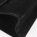 Salvatore Ferragamo Vala Hand Bag Suede Black Gold Auth BA5846-9