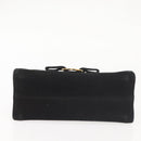 Salvatore Ferragamo Vala Hand Bag Suede Black Gold Auth BA5846-5