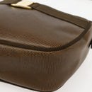 Salvatore Ferragamo Vala Shoulder Bag Embossed Leather Brown Gold Auth BA5847-10