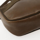 Salvatore Ferragamo Vala Shoulder Bag Embossed Leather Brown Gold Auth BA5847-11