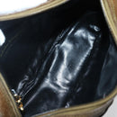 Salvatore Ferragamo Vala Shoulder Bag Embossed Leather Brown Gold Auth BA5847-16